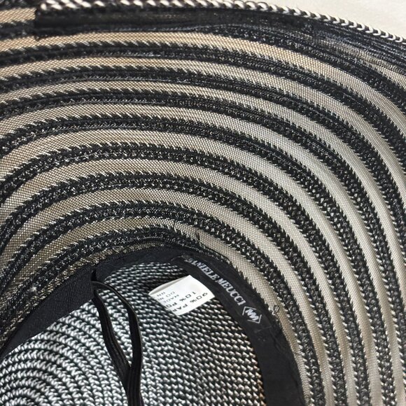 Vintage Daniele Meucci Sun Hat Black White Stripe - Picture 6 of 9